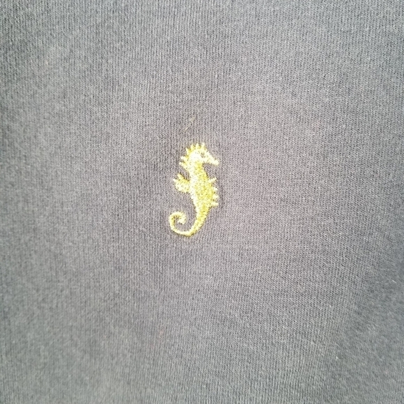 Lilly Pulitizer Navy Sweatshirt with Gold Embroidered Seahorse Size XS - Picture 7 of 12